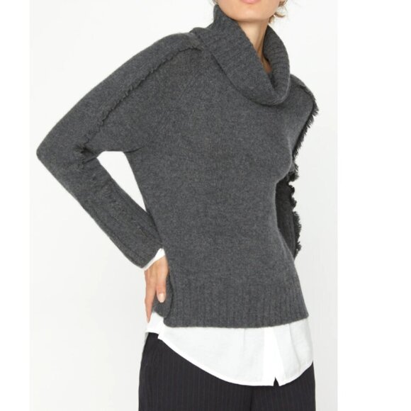 Brochu Walker The Jolie Fringe Layered Looker Sweater Size Medium - Picture 2 of 11